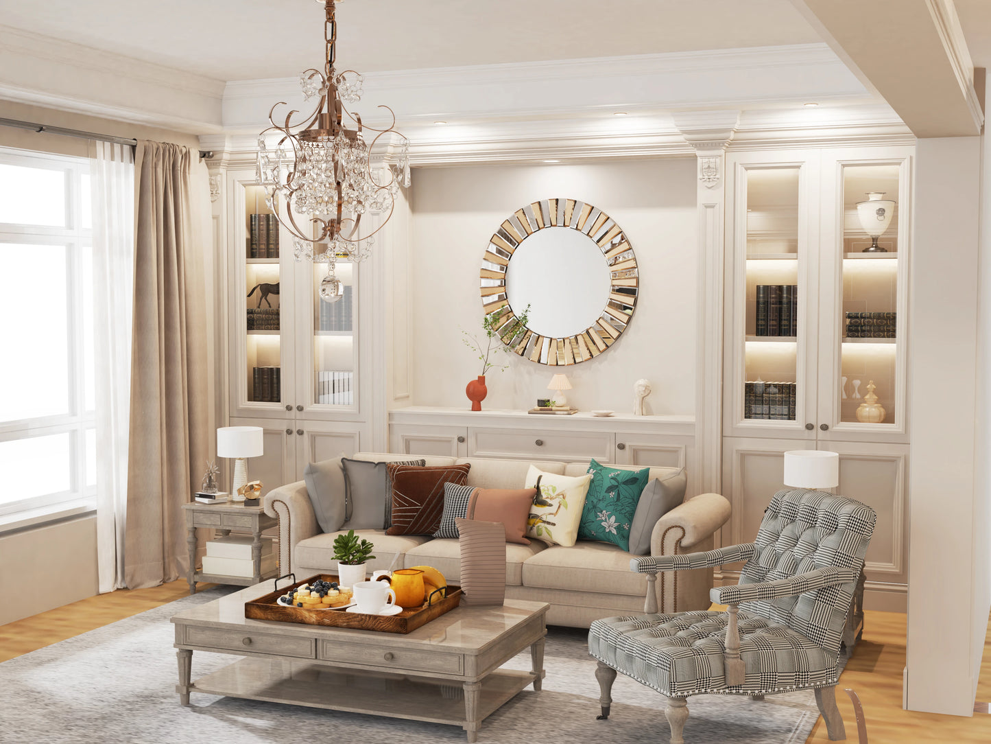 Enthusiasm Decor Accent Mirror, Wall Mounted, 60/80cm Round