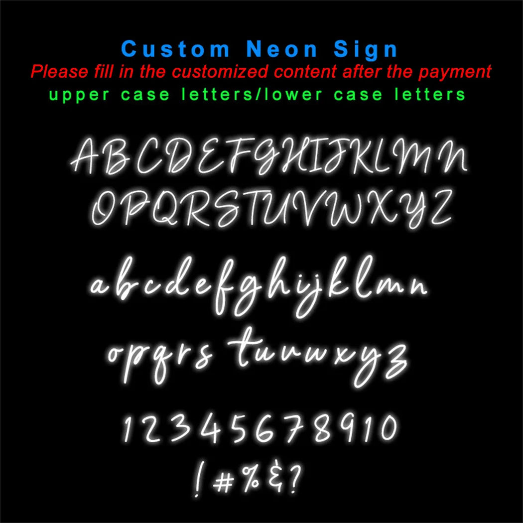 Custom Neon Sign, LED, Personalized Wall Decor, Text Only