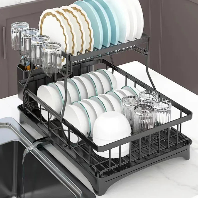 Large 2-Tier Dish Drying Rack For Countertop