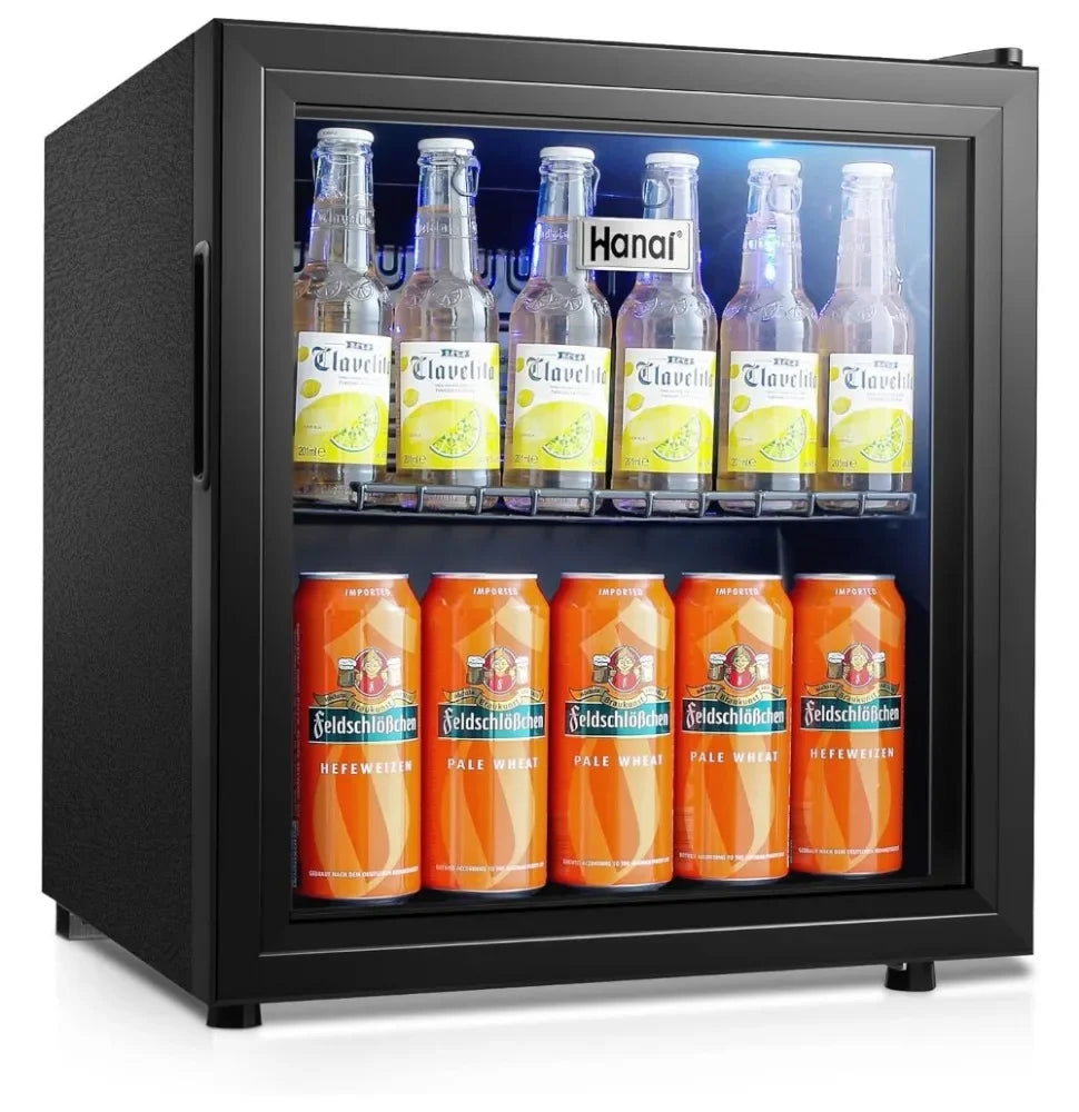 Beverage Refrigerator, Mini Fridge With Glass Door