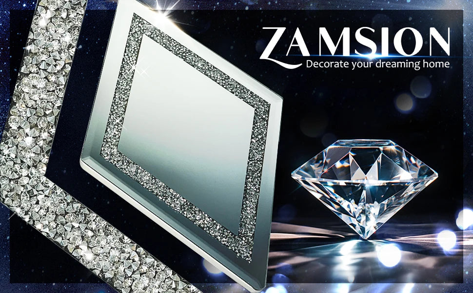 Diamond Decorative Hanging Wall Mirror, Set of 6