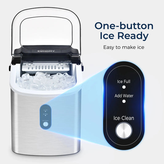 Countertop Ice Maker, 26 lbs/24H, 9 Cubes in 6 Mins, Auto-Cleaning