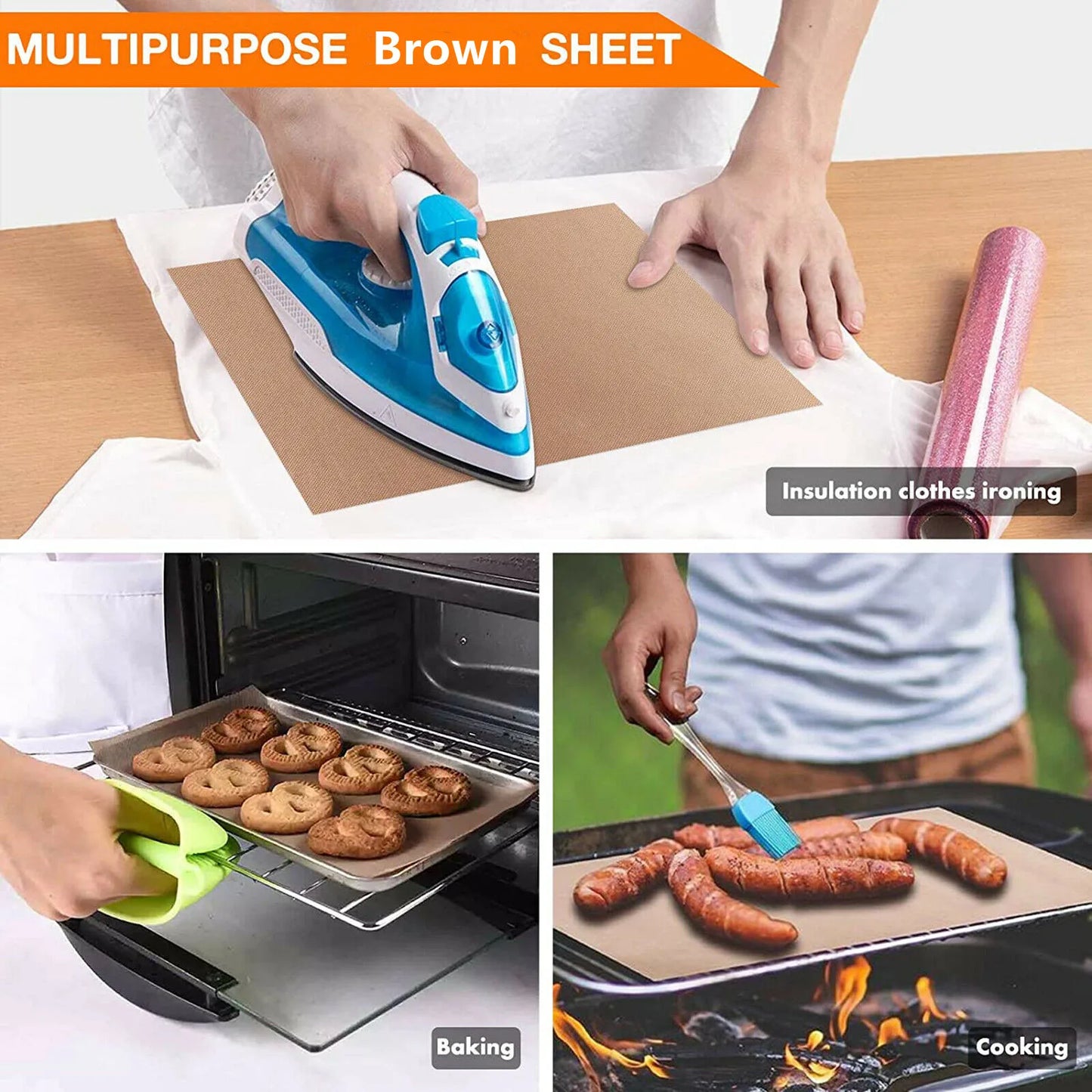 3pcs 12X16" Reusable Heat Transfer, Baking Sheets