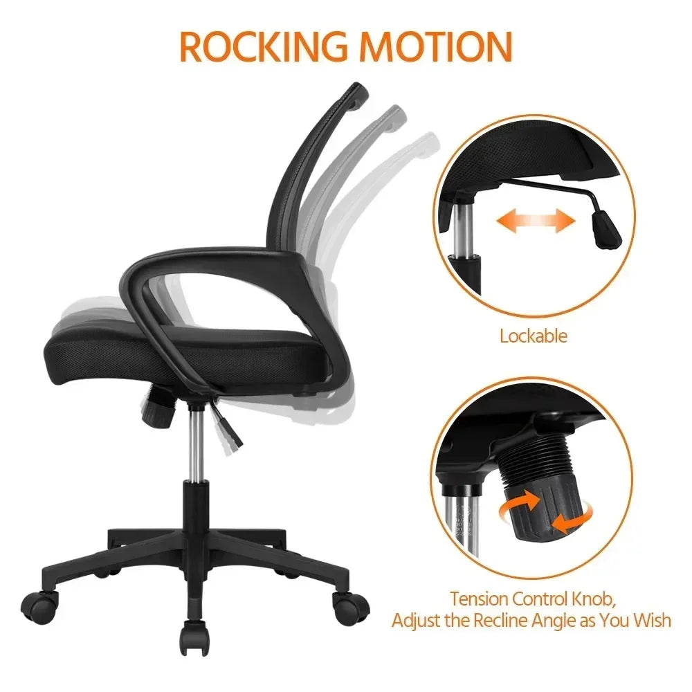 Adjustable Mid Back Office Chair With Armrests