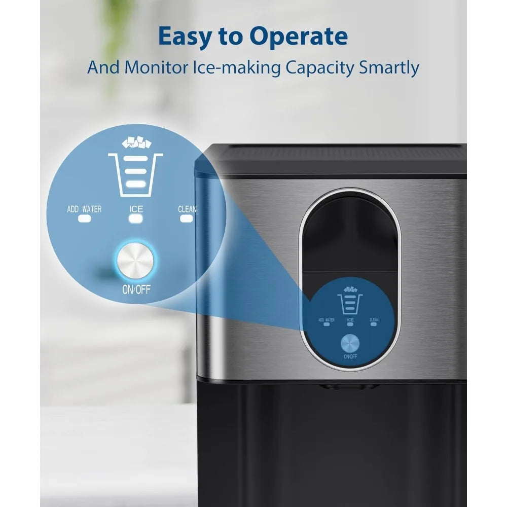 Nugget Ice Maker, Self Dispensing Pellet Ice Maker, 44lbs/24H,