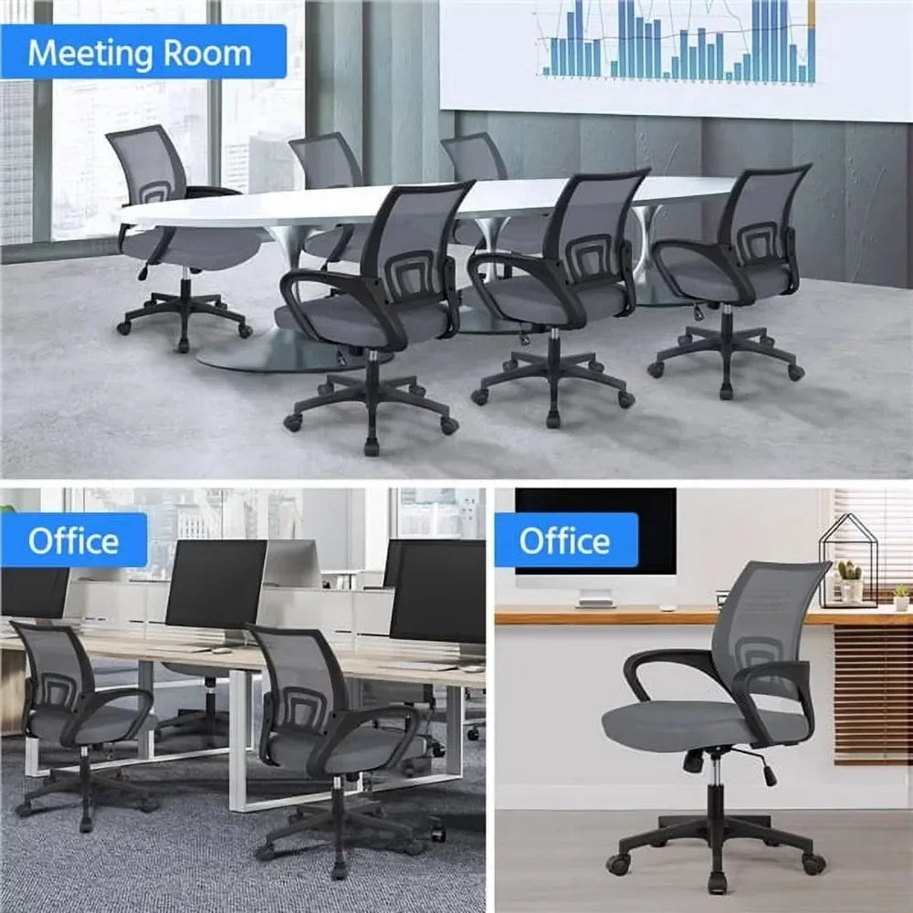 Adjustable Mid Back Office Chair With Armrests