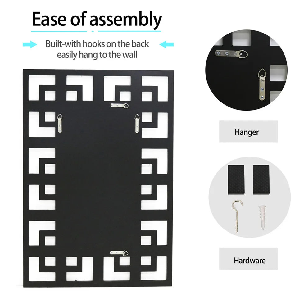 Decor, Accent, Art Wall Mirror, Silver Polished, Hollowed-out