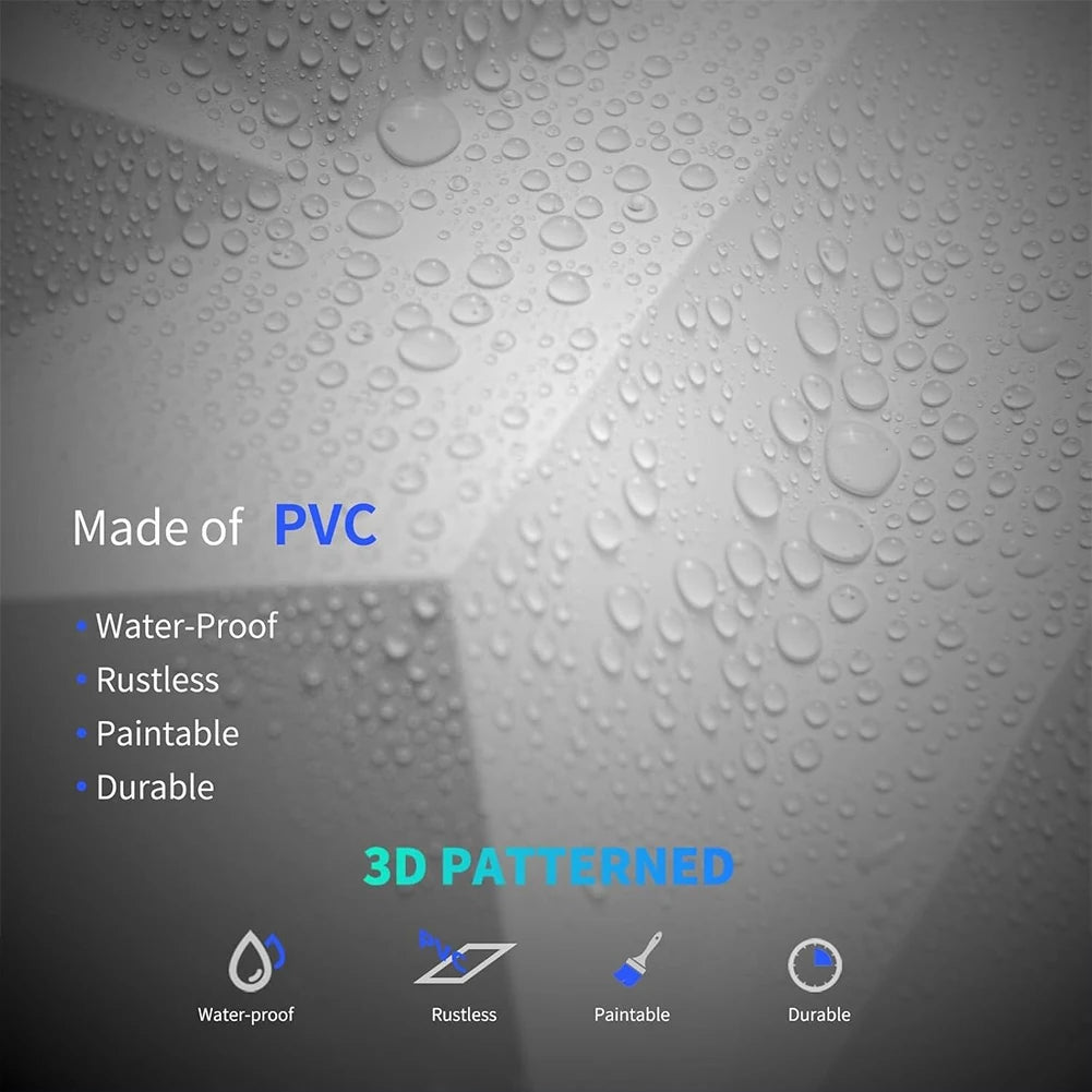 3D Wall Panel Diamond, 30x30cm PVC, Accent Textured Wall Panel, Black Wall Covering Panel for Interior Wall Decor