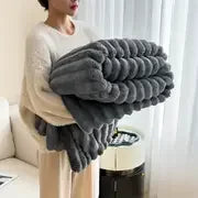 Light Luxury Solid Color Multifunctional Warm Blanket