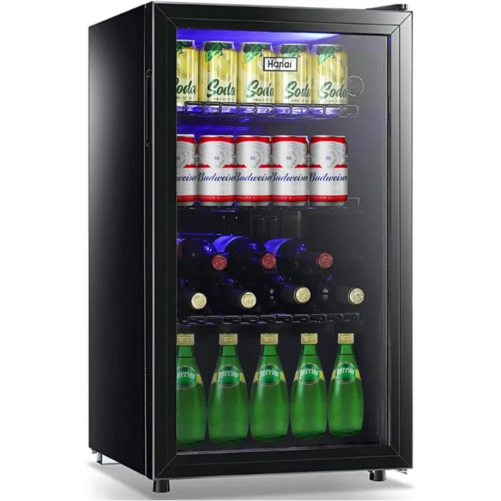 Beverage Refrigerator, Mini Fridge With Glass Door