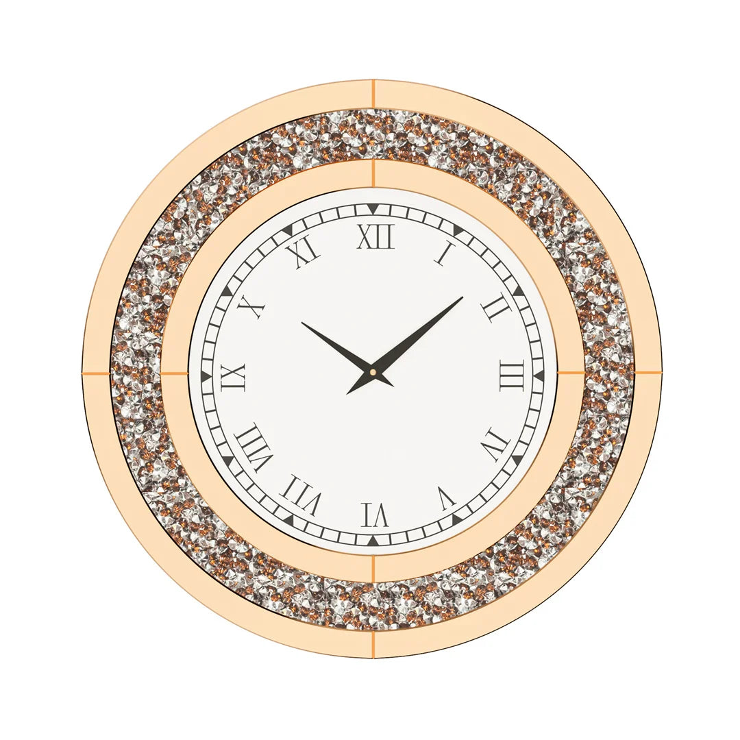 LUVODI 32inch Diamond Crystal 3D Wall Clock, Roman Numerals