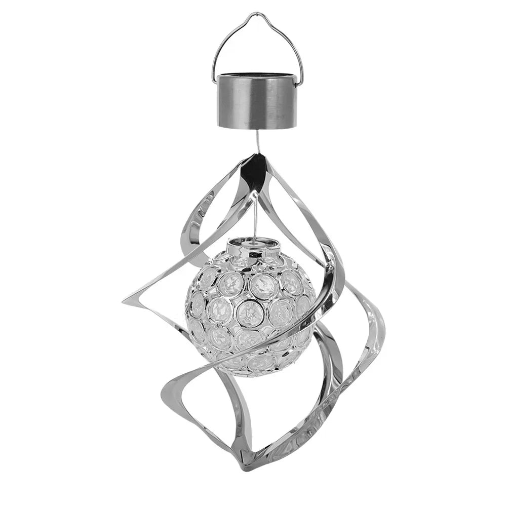 Outdoor Hanging Solar LED Wind Spinner Lamp Color Changing