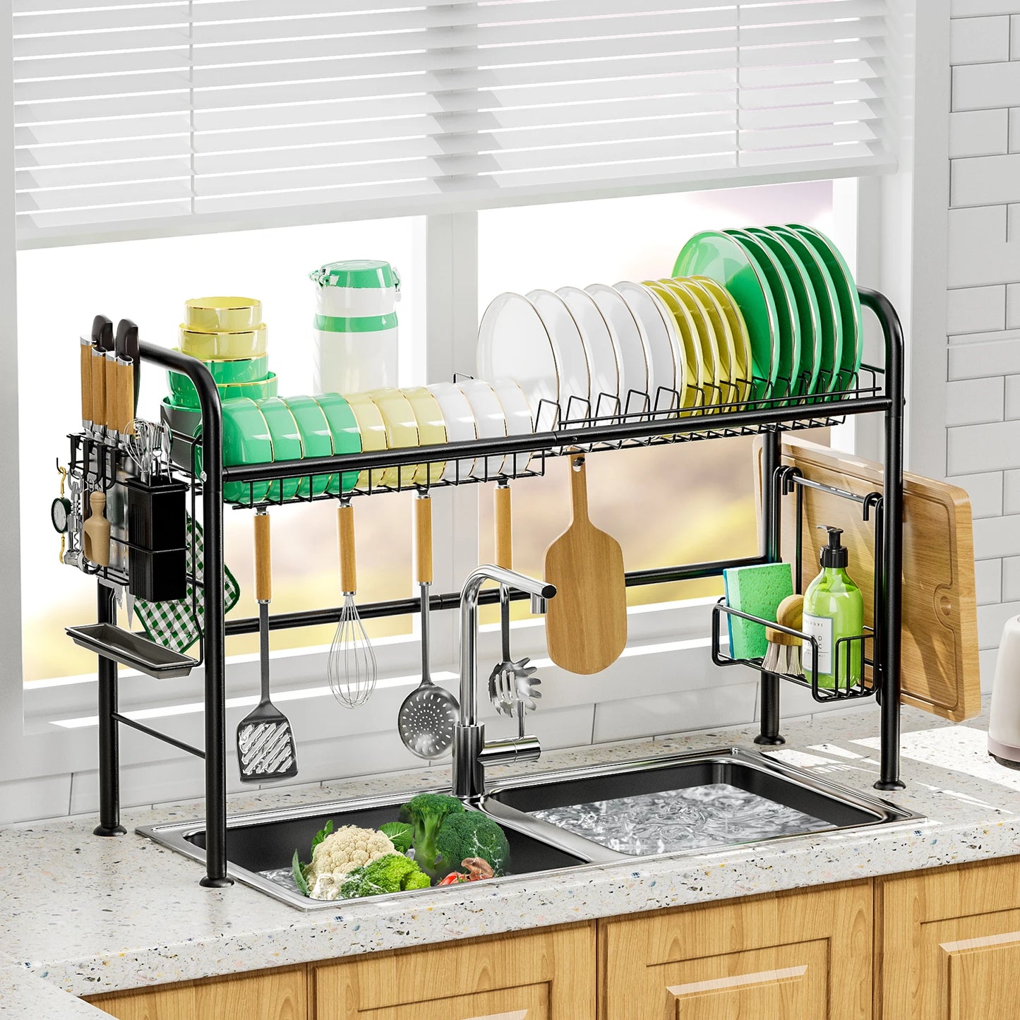 1 Or 2 Tier Over Sink Dish Drying Rack