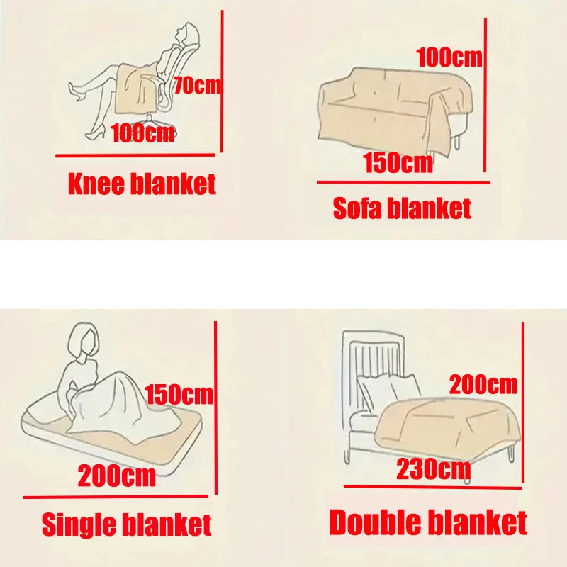 Light Luxury Solid Color Multifunctional Warm Blanket