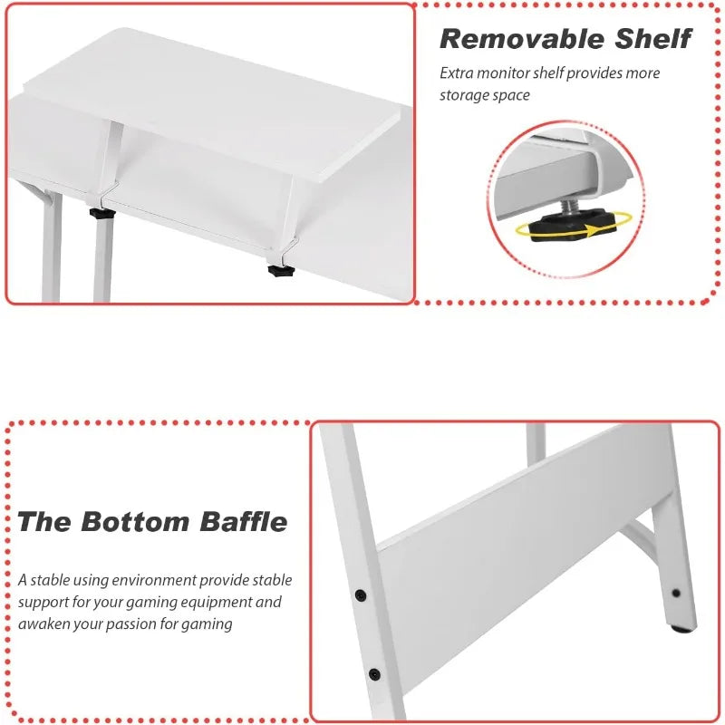 L Shaped Corner Gaming or Computer Desk with Large Desktop
