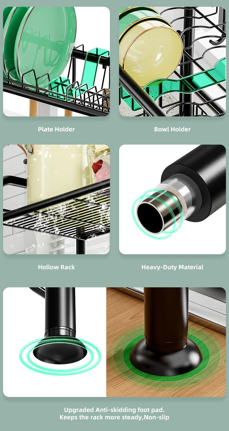 1 Or 2 Tier Over Sink Dish Drying Rack