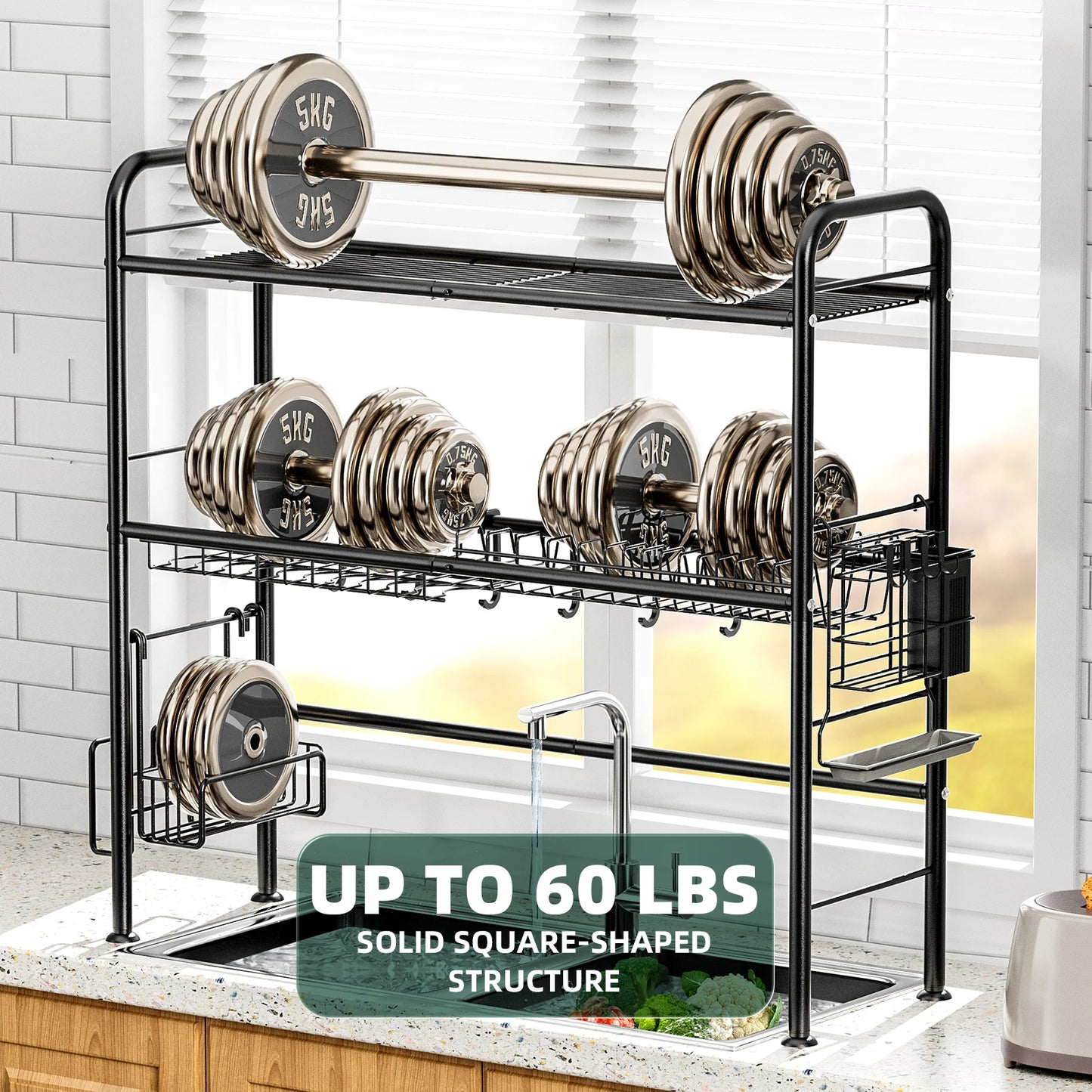 1 Or 2 Tier Over Sink Dish Drying Rack