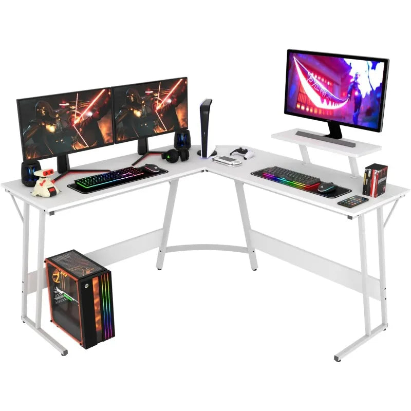 L Shaped Corner Gaming or Computer Desk with Large Desktop