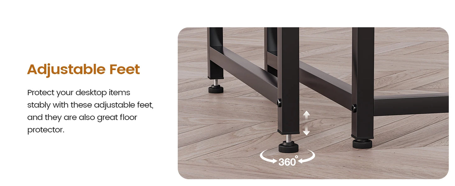 L Shaped Desk, Gaming Desk, 108" Office Desk, File Drawers, Power Outlet