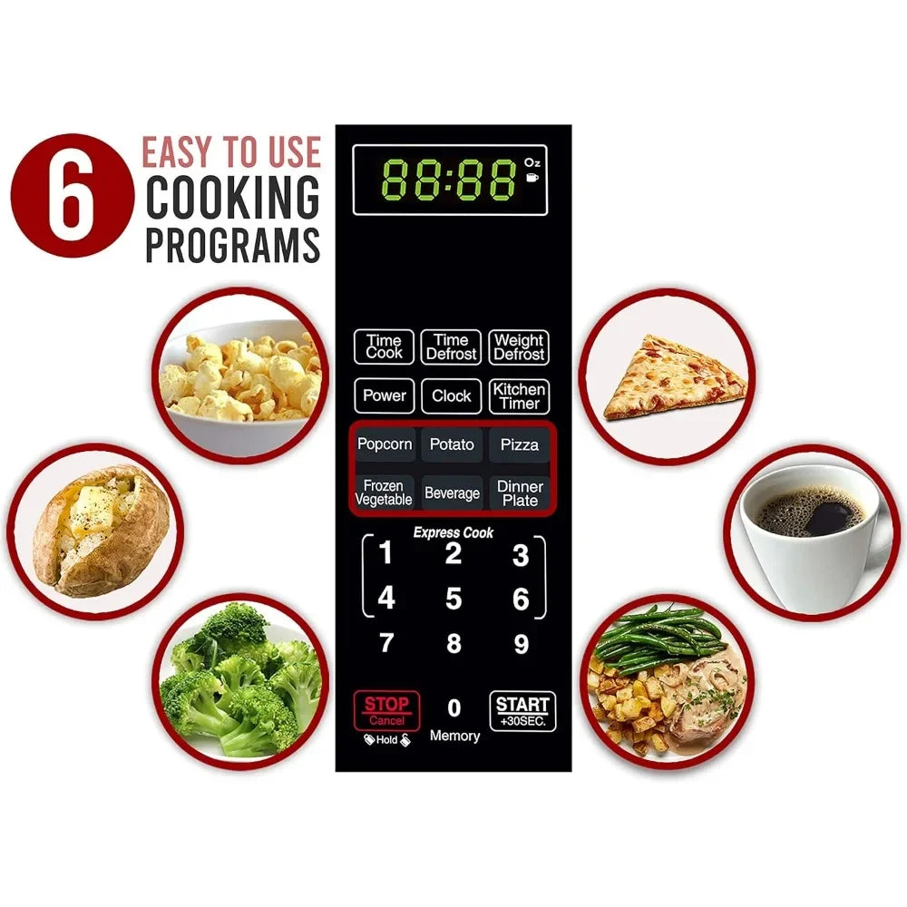 Countertop Microwave With LED Lighting, 1000 Watts, 1.1 cu ft.