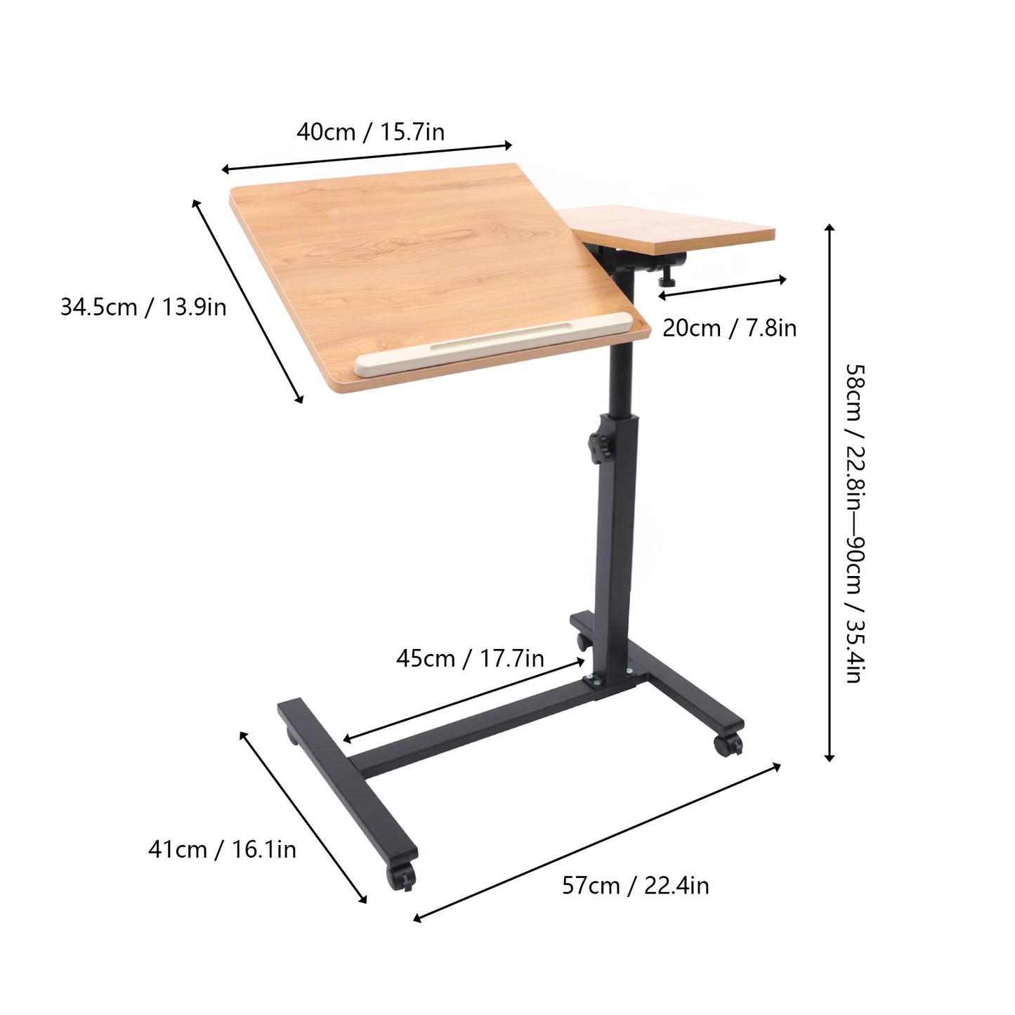 Adjustable Laptop Desk, 360° Rotating, Rolling, Mobile Workstation