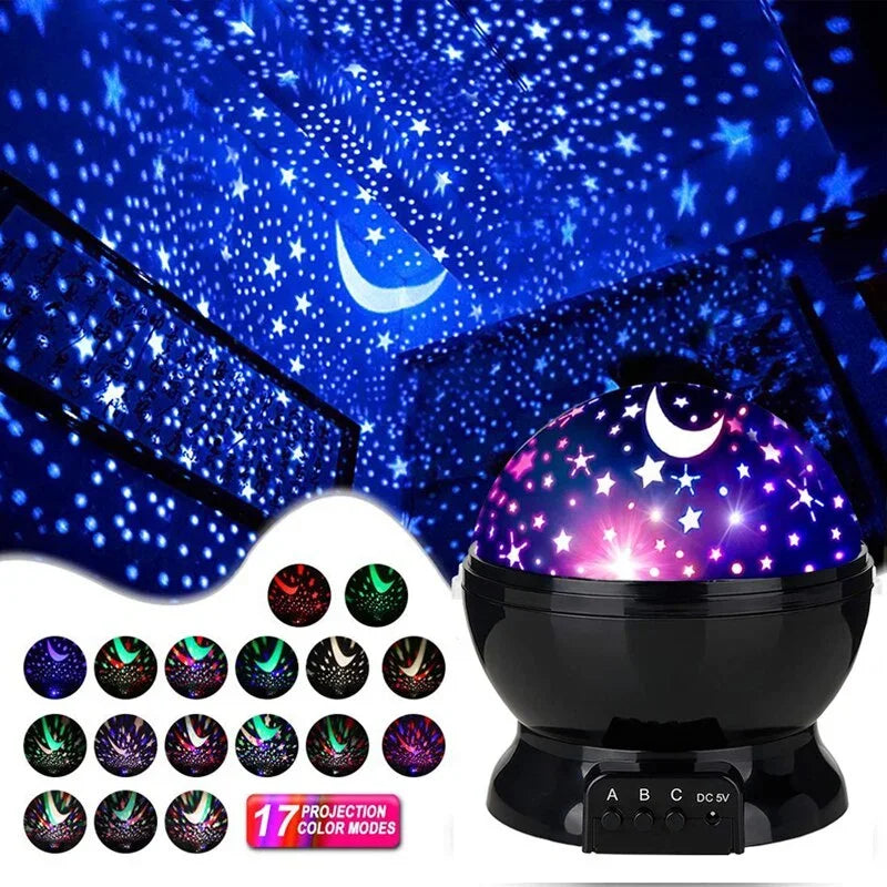 LED Rotating Night Light Projector Starry Sky, Purple