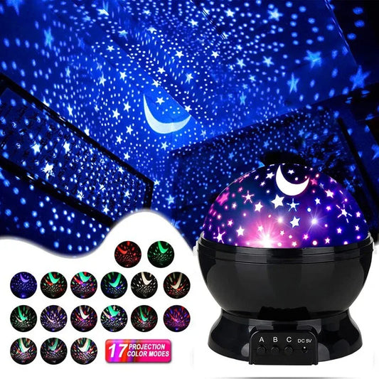 LED Rotating Night Light Projector Starry Sky, Purple