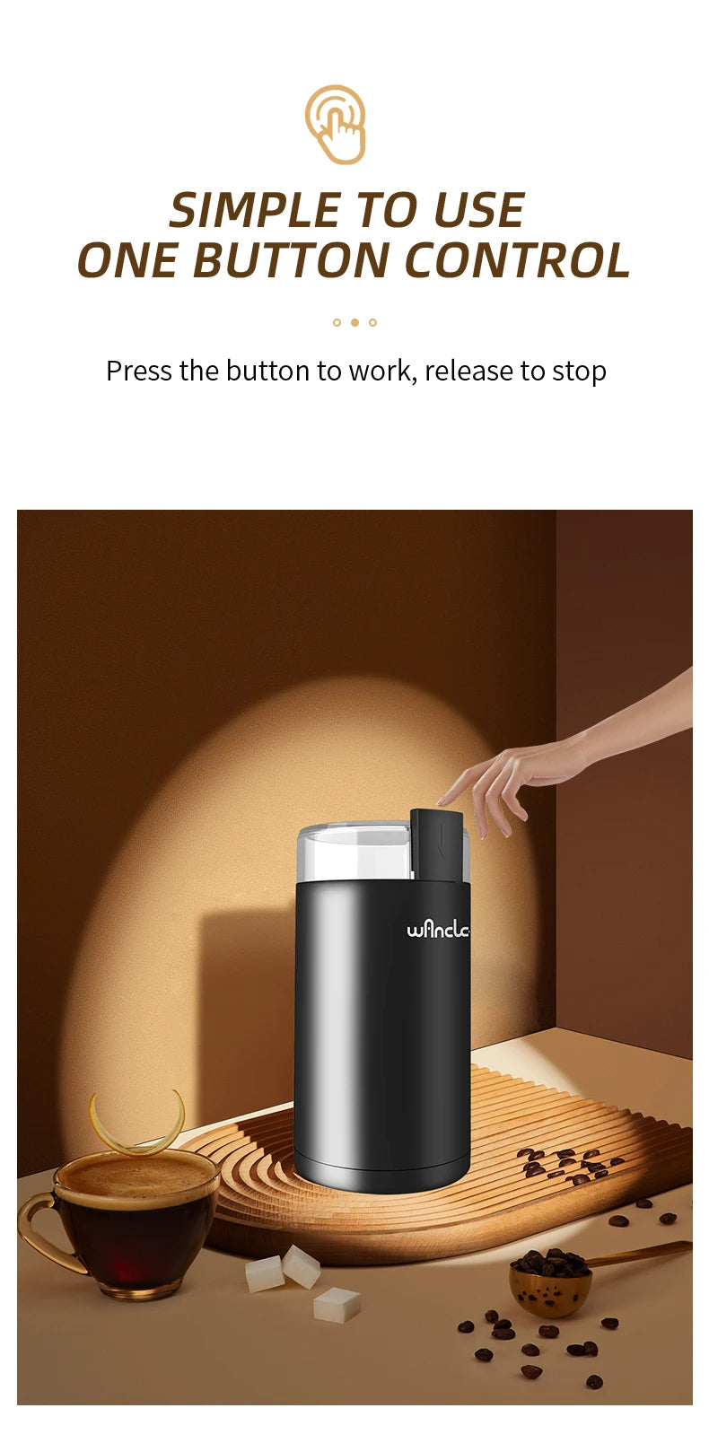 200w High-Power Coffee Grinder, Multifunctional Coffee Bean Grinder 220V/120V