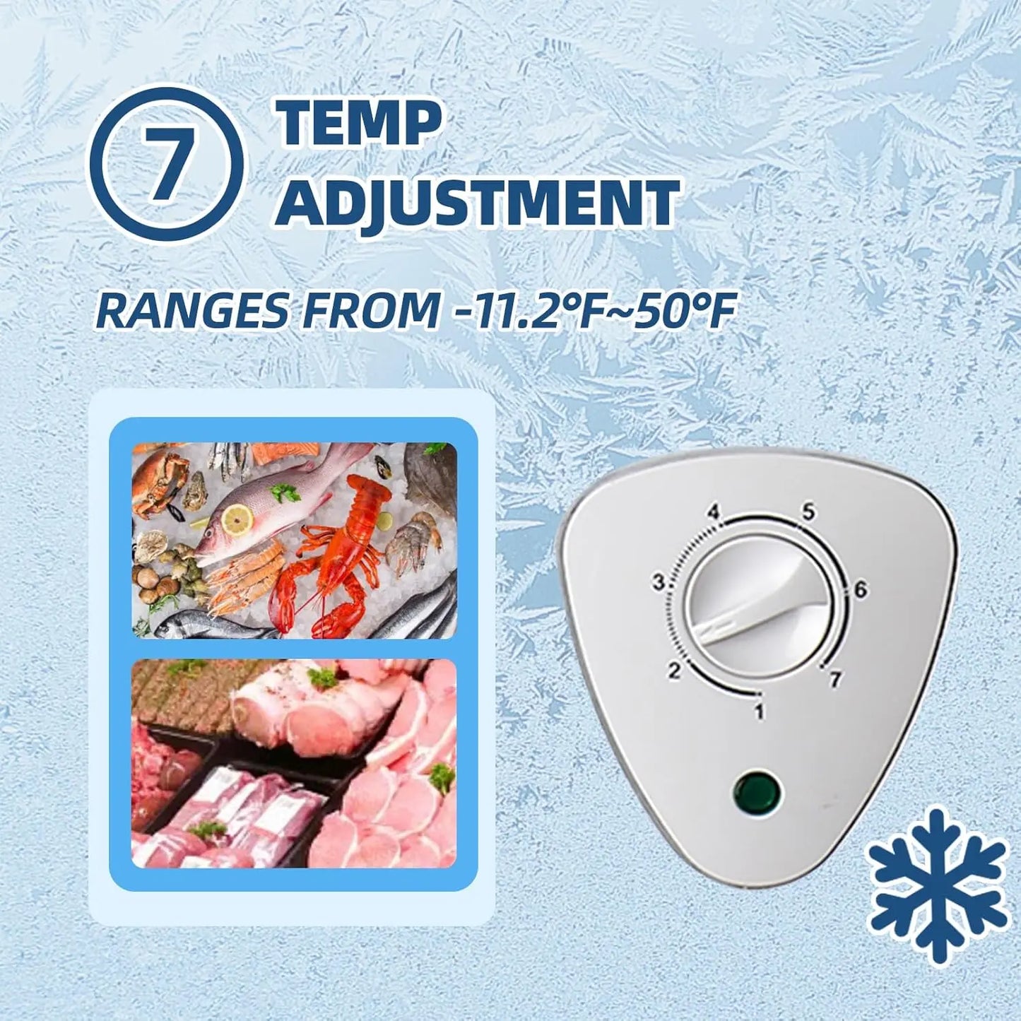 Mini Chest Freezer 3.5 Cu. Ft., Top Door, Removable Basket