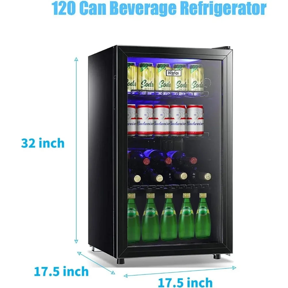 Beverage Refrigerator, Mini Fridge With Glass Door