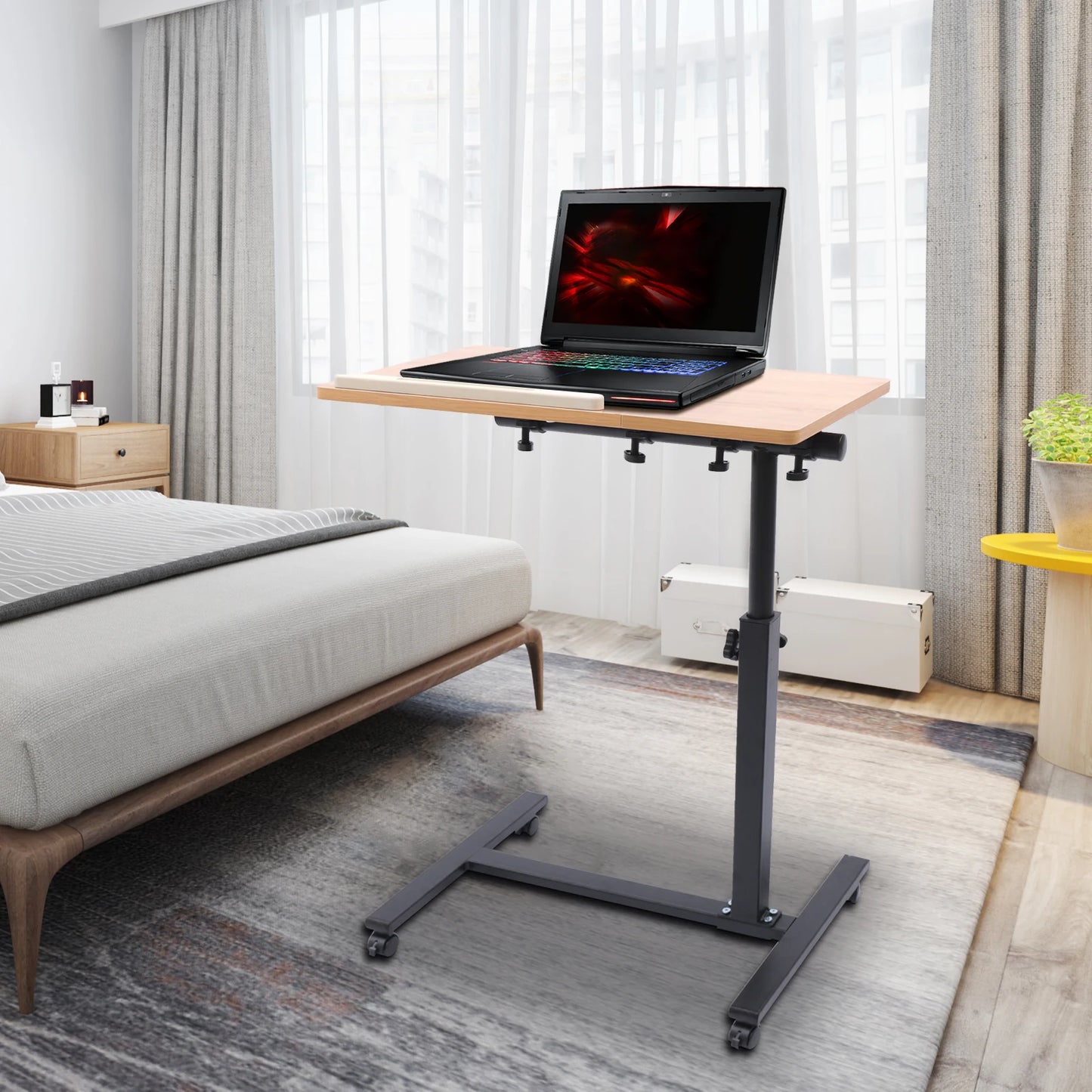 Adjustable Laptop Desk, 360° Rotating, Rolling, Mobile Workstation