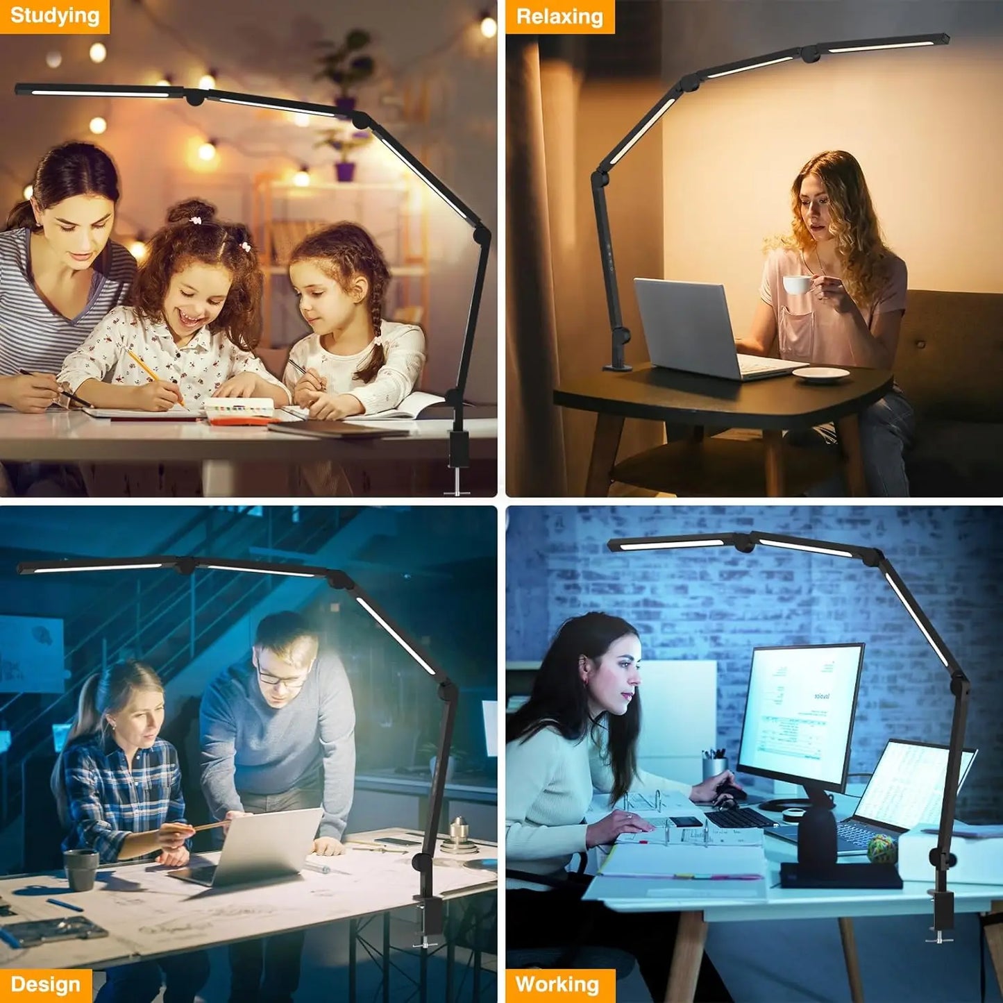 LED Desk Lamp with Clip, Multi-Angle, Flexible