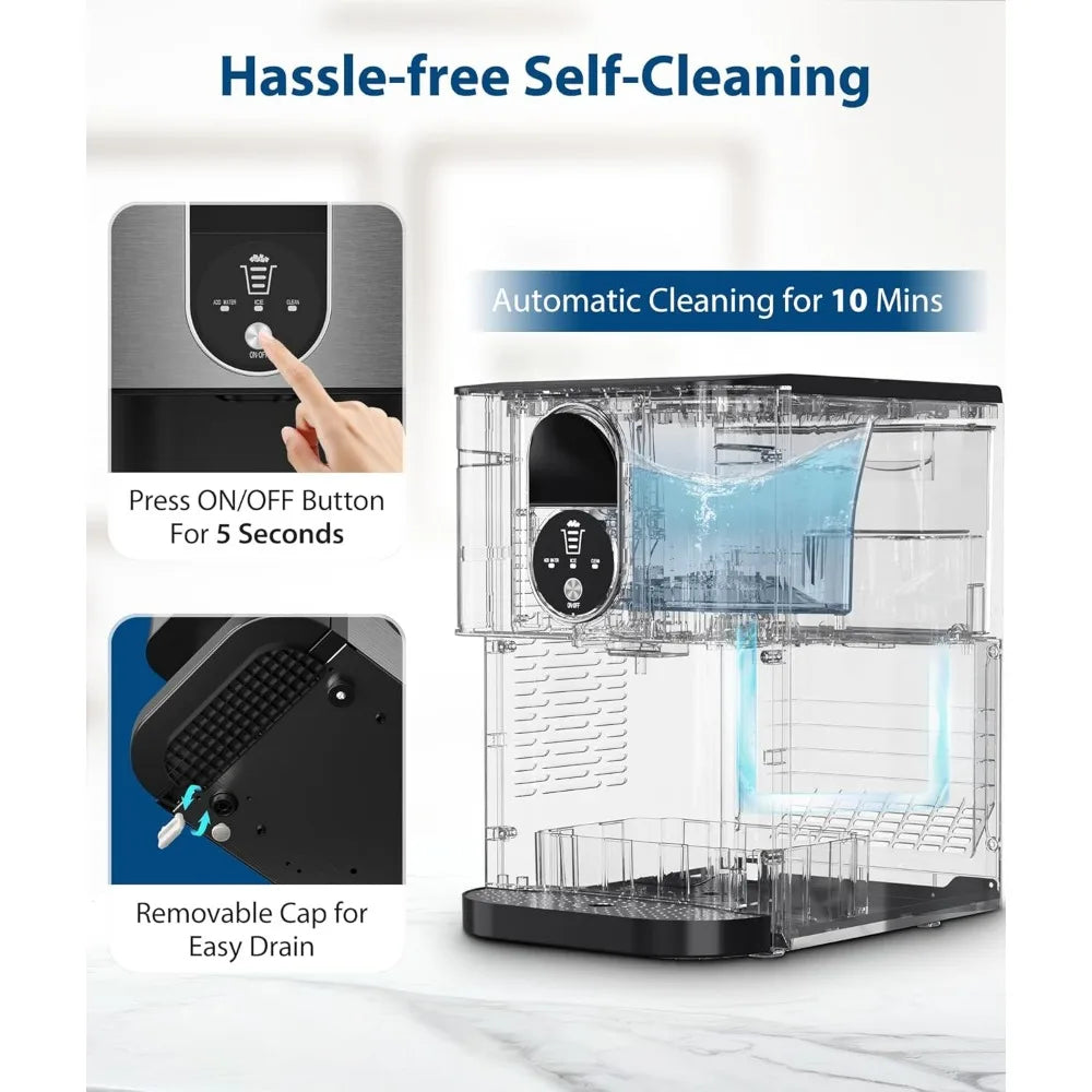 Nugget Ice Maker, Self Dispensing Pellet Ice Maker, 44lbs/24H,