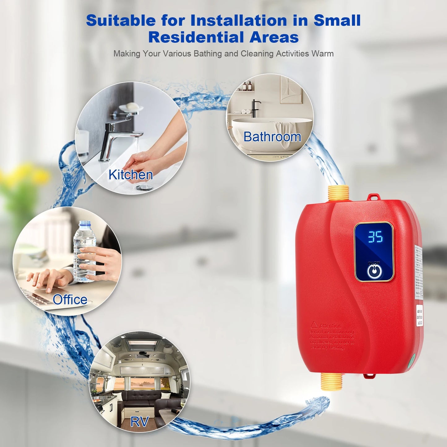 Mini Instant Tankless Electric Water Heater For Washing