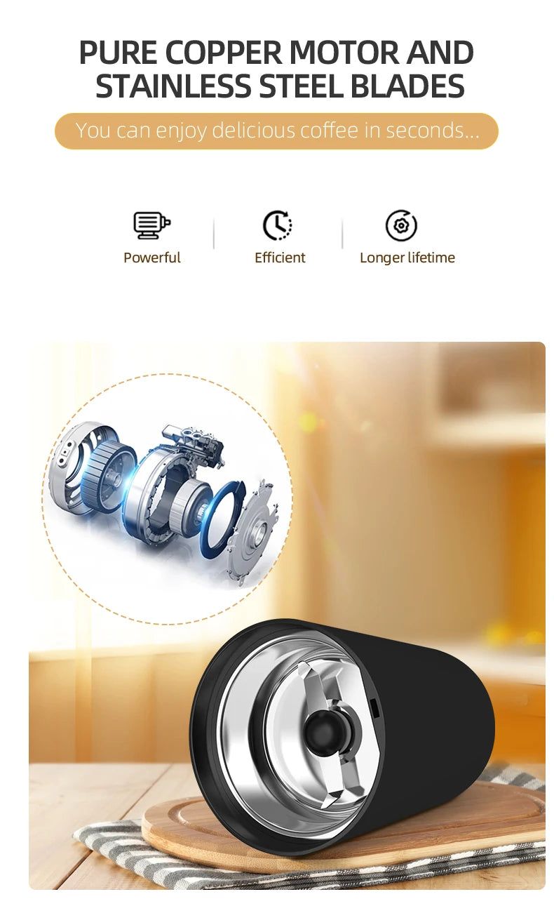 200w High-Power Coffee Grinder, Multifunctional Coffee Bean Grinder 220V/120V