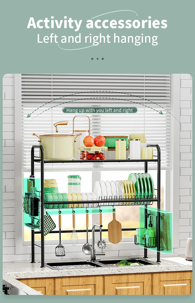 1 Or 2 Tier Over Sink Dish Drying Rack
