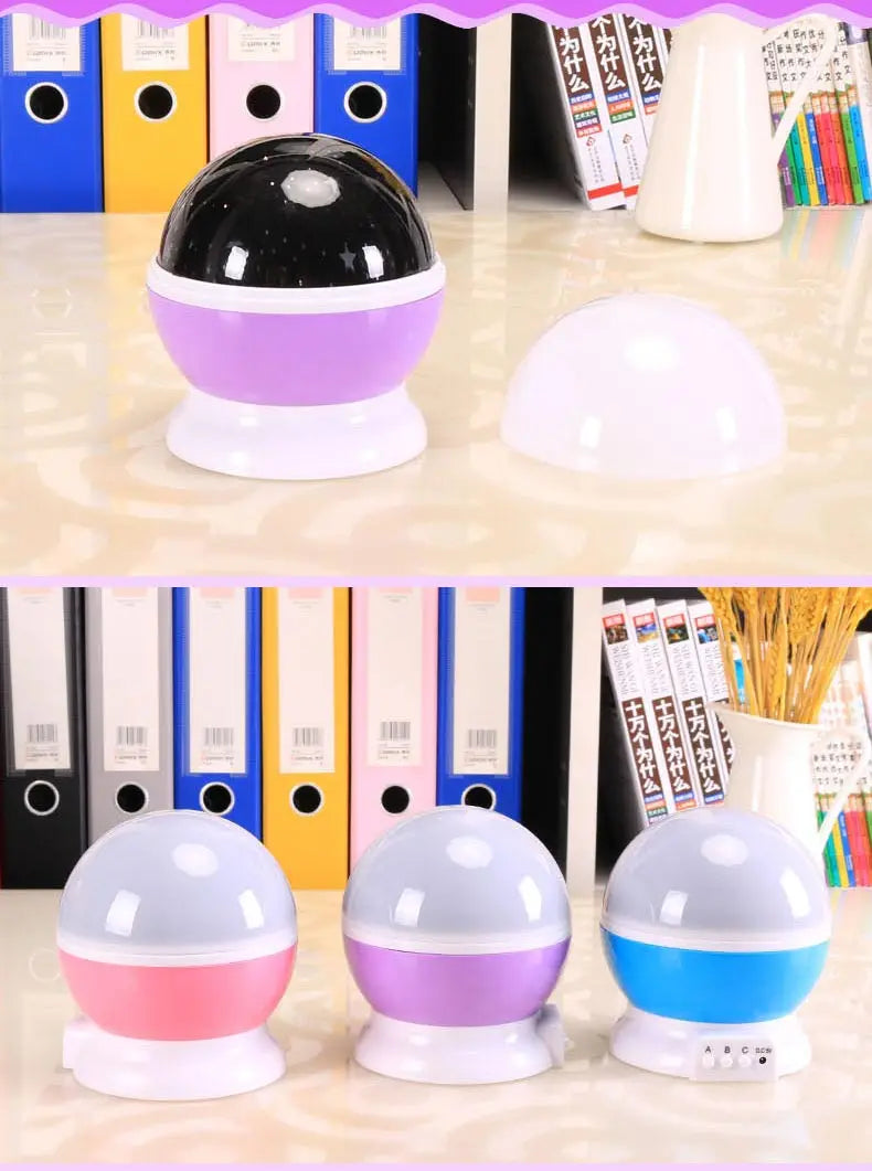 LED Rotating Night Light Projector Starry Sky, Purple