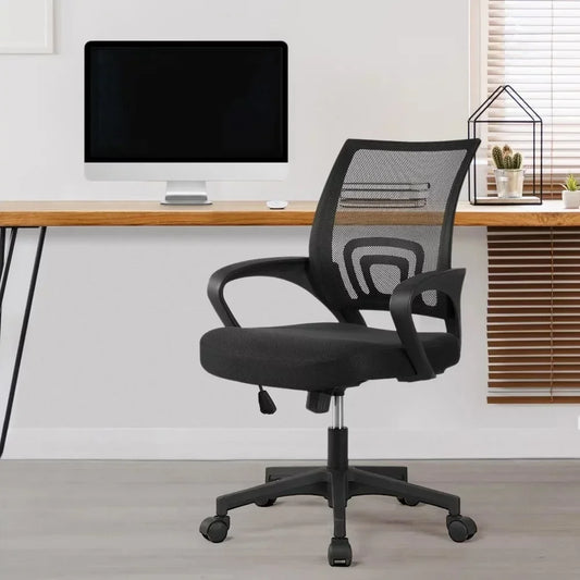 Adjustable Mid Back Office Chair With Armrests