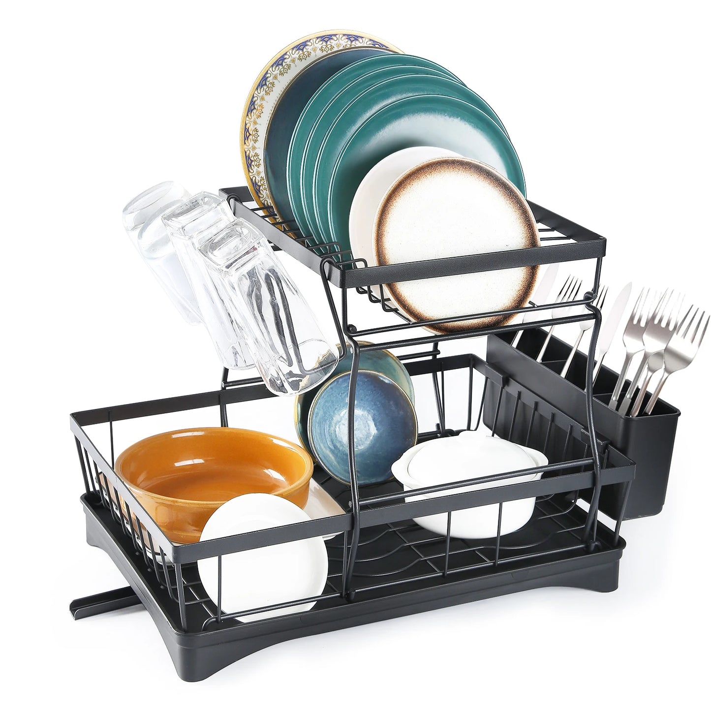 Large 2-Tier Dish Drying Rack For Countertop