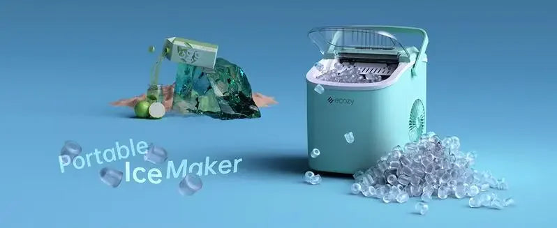 Ice Maker, Portable, 26lb, 9 Cubes in 6 Min, Self-Cleaning