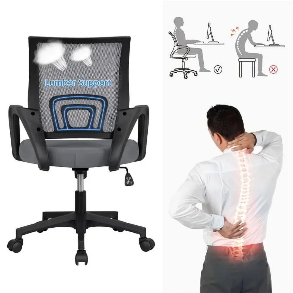 Adjustable Mid Back Office Chair With Armrests