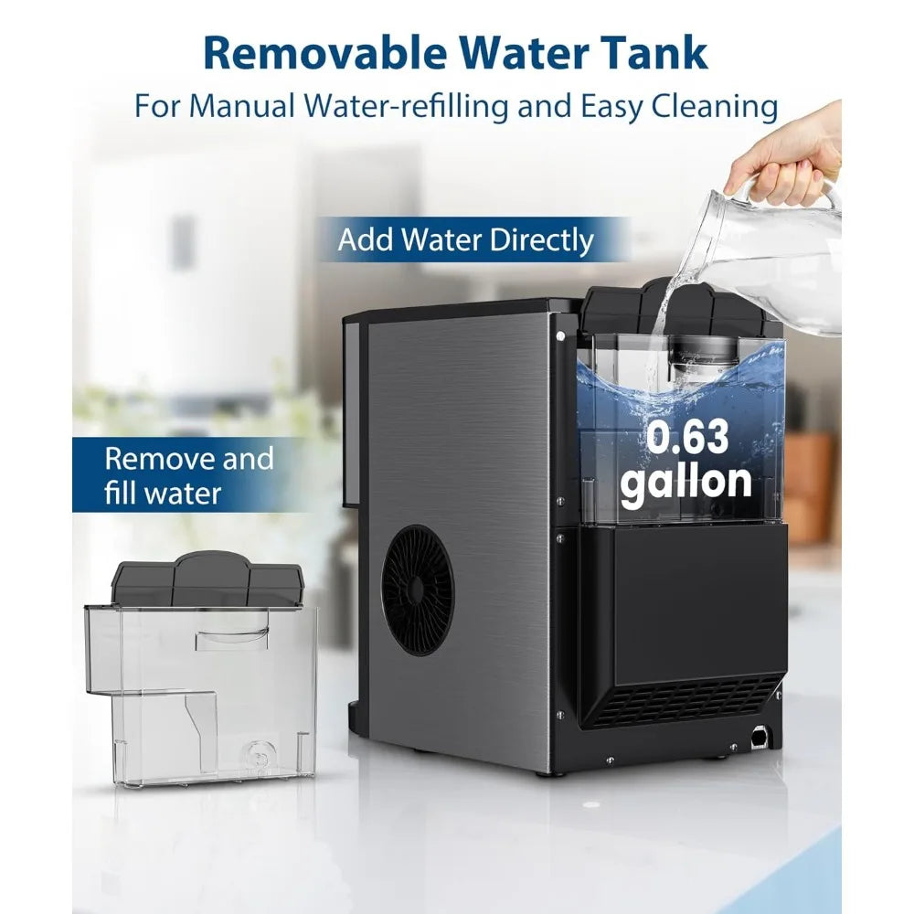 Nugget Ice Maker, Self Dispensing Pellet Ice Maker, 44lbs/24H,