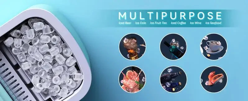 Ice Maker, Portable, 26lb, 9 Cubes in 6 Min, Self-Cleaning