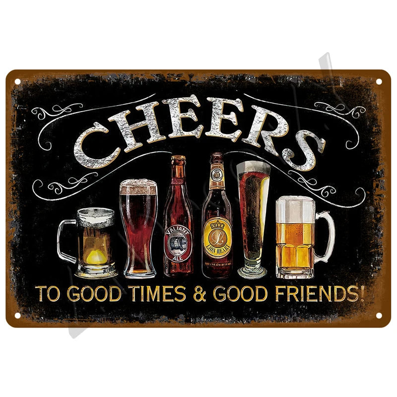 Beer Retro Pub/Bar Wall Art, Vintage