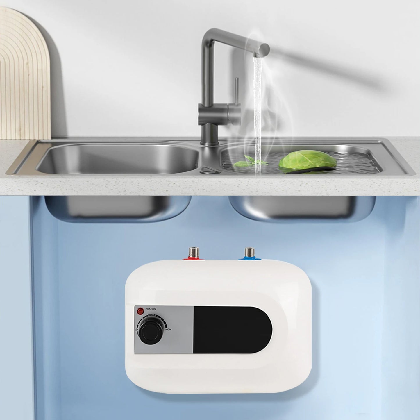 Mini Hot Water Heater, Electric, 1.6 Gallons