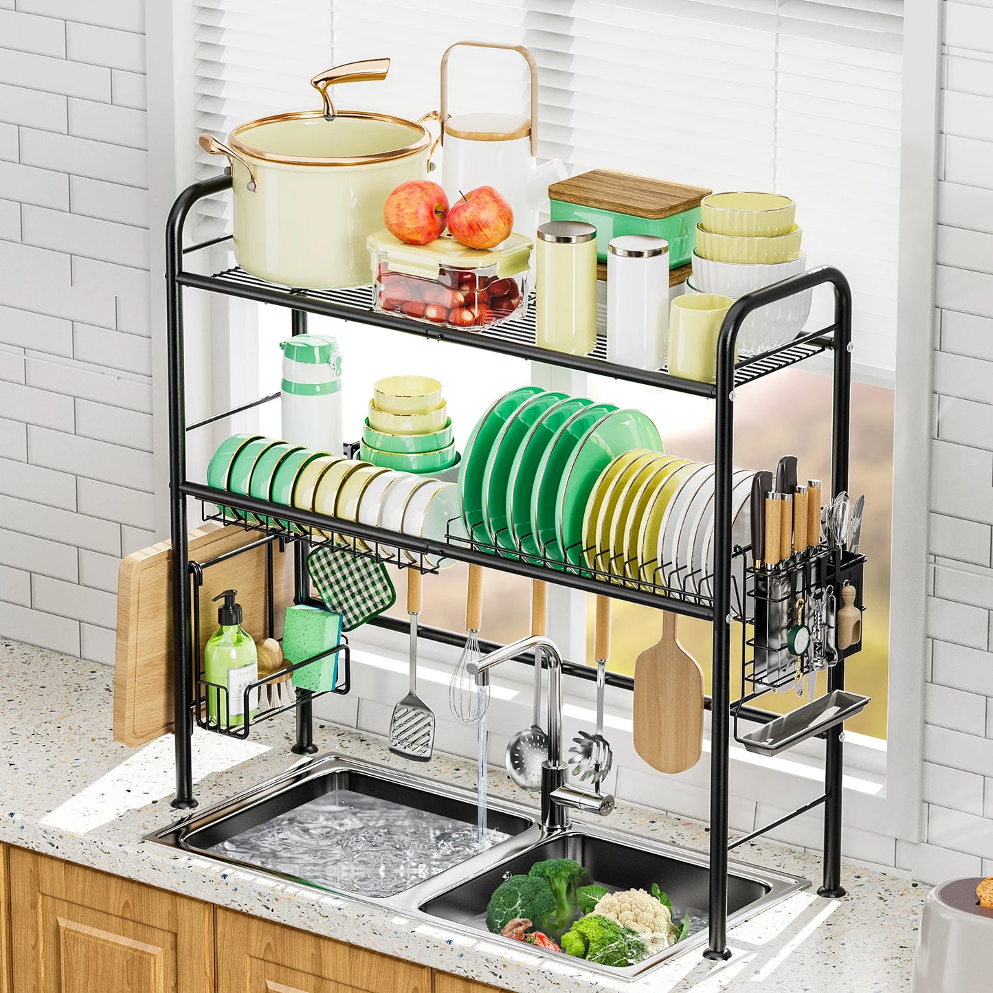 1 Or 2 Tier Over Sink Dish Drying Rack