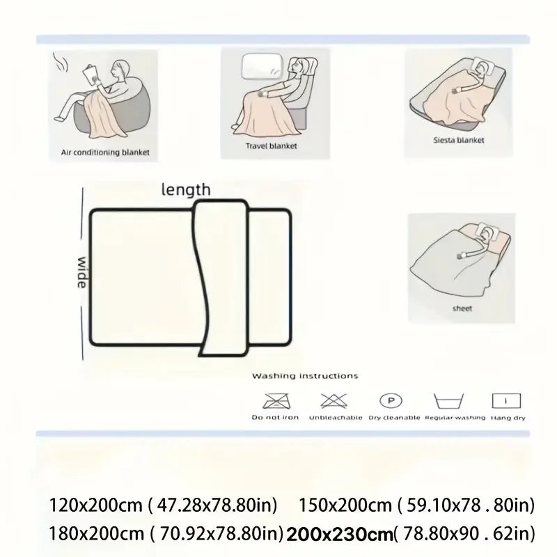 Light Luxury Solid Color Multifunctional Warm Blanket
